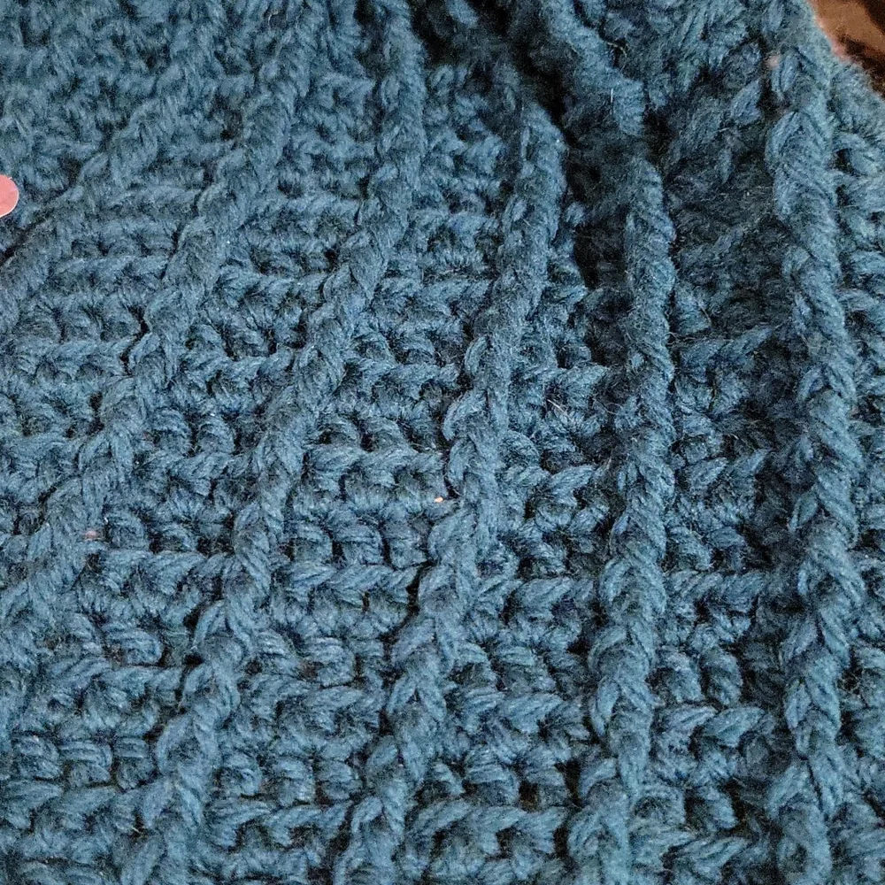 Handmade pom-pom hat beanie with fleece lining at ears crochet
